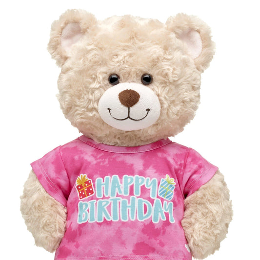 Pink Tie-Dye Birthday T-Shirt for Stuffed Animals - US 8034