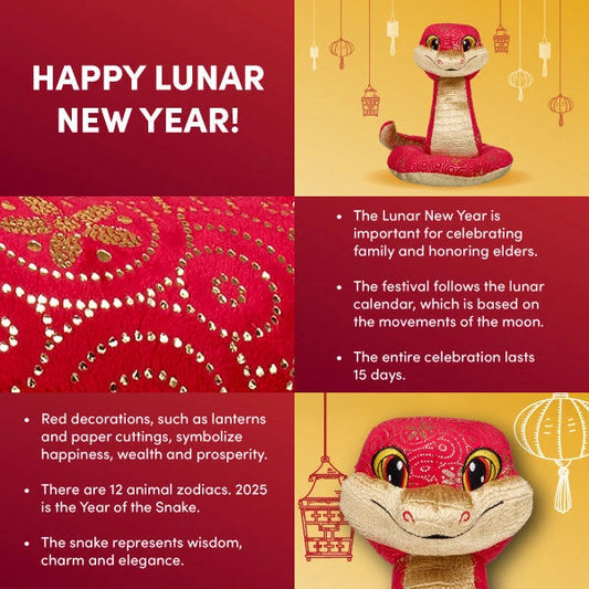 Lunar New Year Red and Gold Snake Stuffed Animal | Build-A-Bear® - US 9216