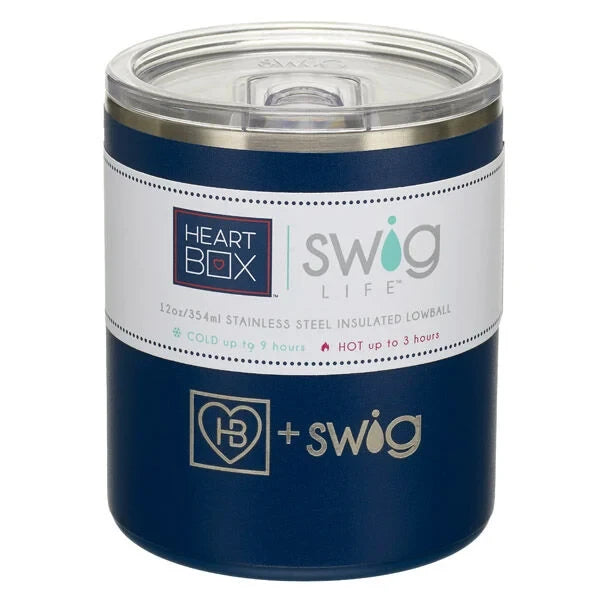 12 oz. HeartBox x Swig Life Navy Insulated Lowball | Build-A-Bear® - US 9130