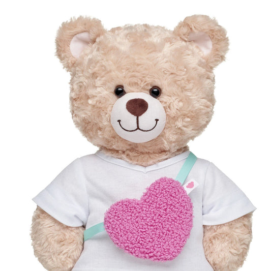 Pink Sherpa Heart Crossbody Bag - US 7397
