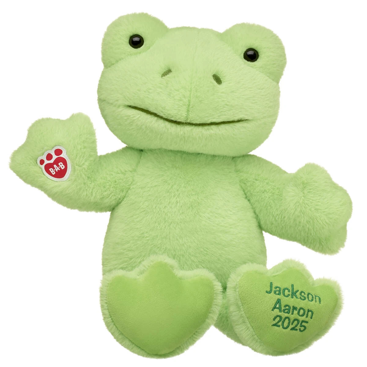Embroidered Spring Green Frog Plush &amp; White Gifting Bow | Build-A-Bear® - US 9663