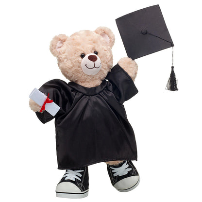 Happy Hugs Teddy Bear Black Graduation Gown Gift Set | Build-A-Bear® - US 1037