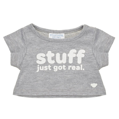 "Stuff Just Got Real" T-Shirt for Plush Toys | Build-A-Bear® - US 5067