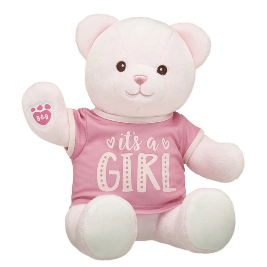 Baby Pink Teddy Bear "It's a Girl" Gift Set | Build-A-Bear® - US 3473