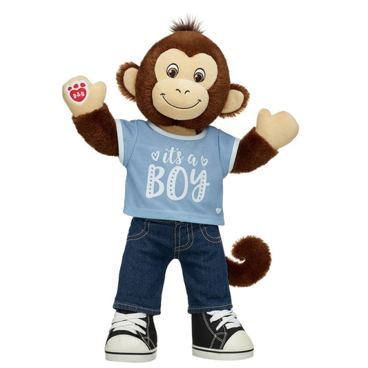 Smiley Monkey Stuffed Animal "It's a Boy" Set | Build-A-Bear® - US 0116
