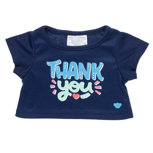 "Thank You" Plush Toy T-Shirt - Navy Blue - US 0911