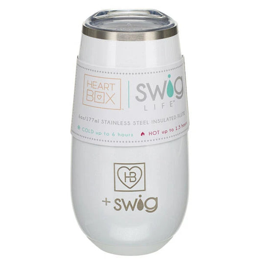 6 oz. HeartBox x Swig Life White Stemless Flute | Build-A-Bear® - US 1962