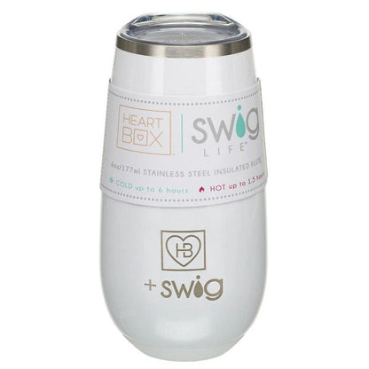 6 oz. HeartBox x Swig Life White Stemless Flute | Build-A-Bear® - US 6719