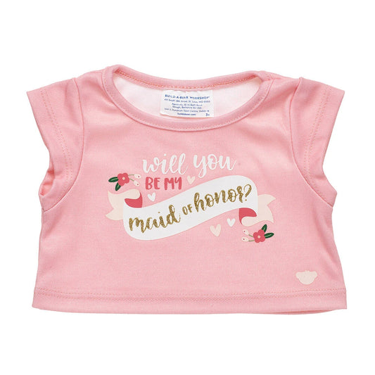 "Will You Be My Maid of Honor?" T-Shirt for Stuffed Animals | Build-A-Bear® - US 0903