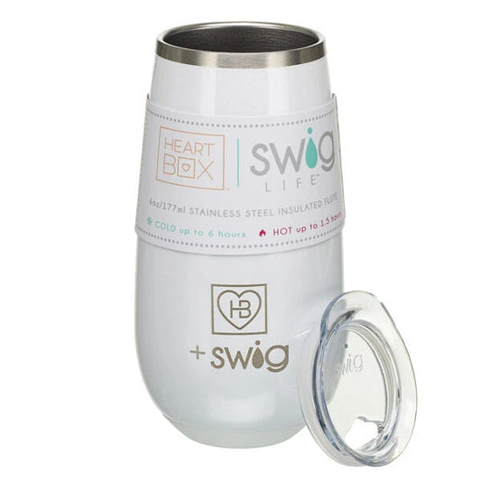 6 oz. HeartBox x Swig Life White Stemless Flute | Build-A-Bear® - US 1962