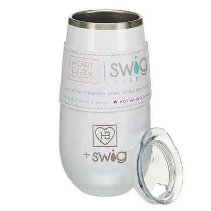 6 oz. HeartBox x Swig Life White Stemless Flute | Build-A-Bear® - US 6719