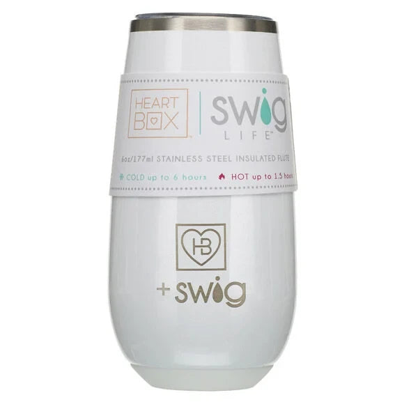 6 oz. HeartBox x Swig Life White Stemless Flute | Build-A-Bear® - US 1962