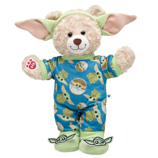 Happy Hugs Teddy Bear with Star Wars Grogu™ Sleeper &amp; Slippers Gift Set | Build-A-Bear® - US 3893
