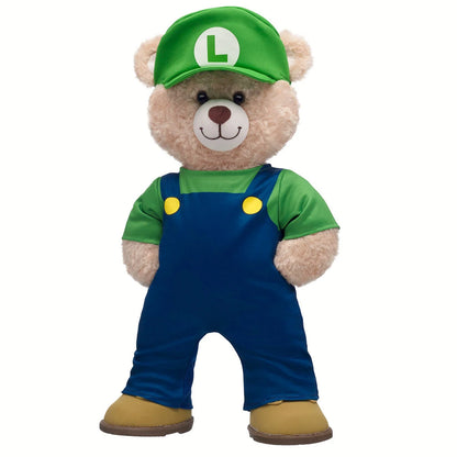Super Mario Happy Hugs Teddy Bear Luigi Gift Set | Build-A-Bear - US 1186