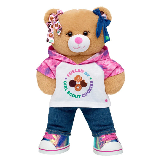 Girl Scout Cookie Teddy Bear Hoodie Gift Set w/ Bows | BAB - US 6210