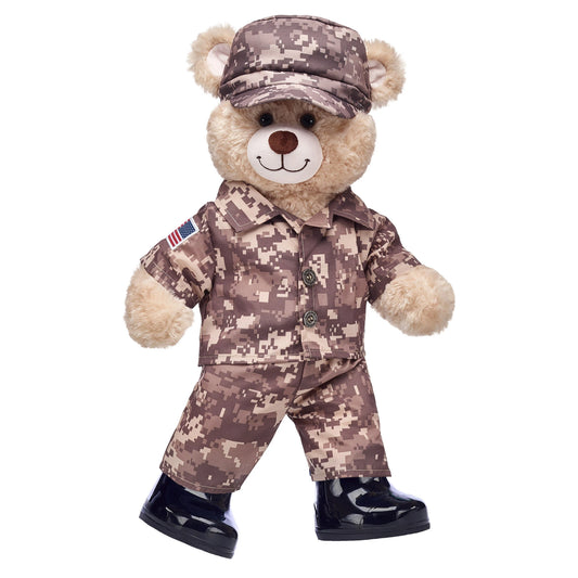Happy Hugs Teddy Bear Khaki Camo Gift Set | Build-A-Bear® - US 1626