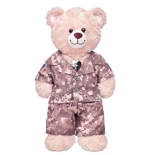 Khaki Digital Camo Uniform with USA Flag for Stuffed Animals | Build-A-Bear® - US 3270