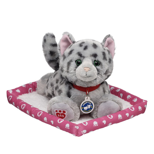 Promise Pets Ocicat Stuffed Animal w/ Pink Bed | Build-A-Bear - US 2073