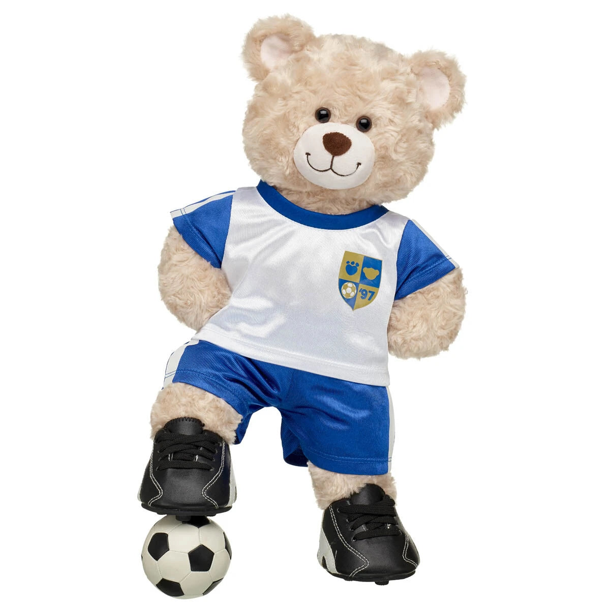 Happy Hugs Teddy Bear Blue Soccer Set &amp; Ball | Build-A-Bear® - US 2263