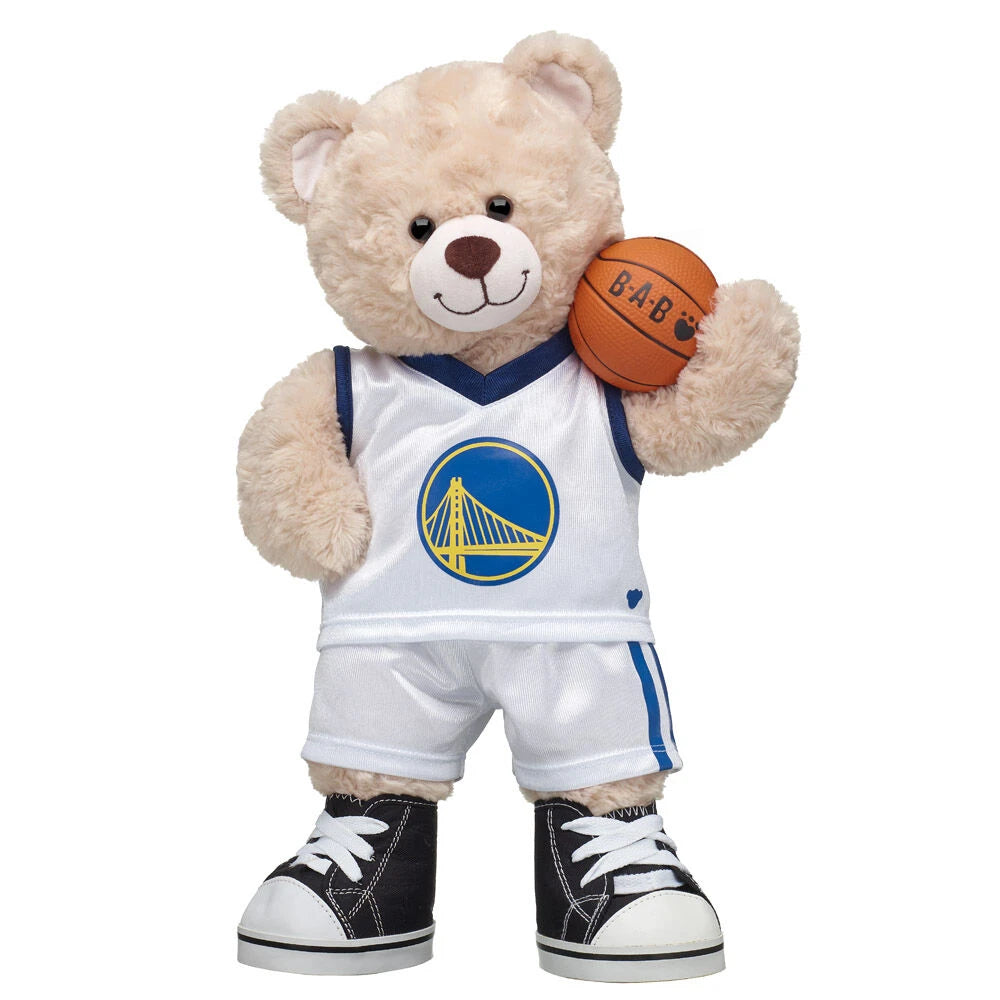 Golden State Warriors Happy Hugs Teddy Bear Basketball Gift Set | Build-A-Bear® - US 0183
