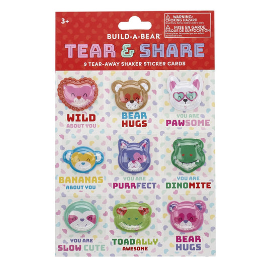 Valentine's Day Tear &amp; Share Sticker Set | Build-A-Bear® - US 9699