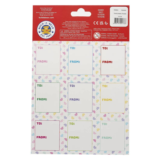 Valentine's Day Tear &amp; Share Sticker Set | Build-A-Bear® - US 4282