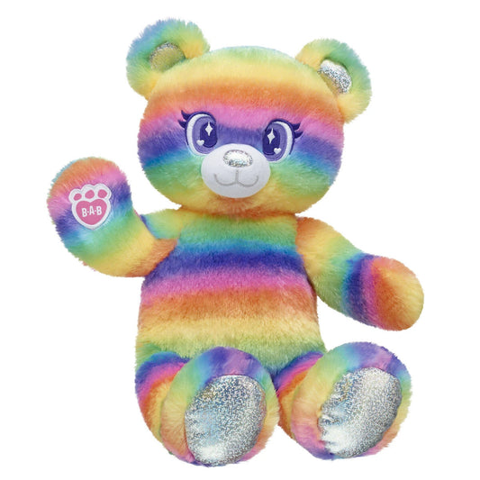 Rainbow Stripes Teddy Bear Leopard Print | Build-A-Bear - US 4932