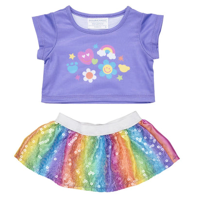 Rainbow Stripes Teddy Bear Gift Set | Build-A-Bear - US 5265