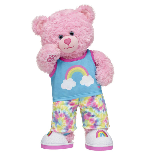 Pink Cuddles Teddy Bear Rainbow PJs Gift | Build-A-Bear - US 8046