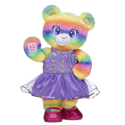 Rainbow Stripes Teddy Bear Leopard Print | Build-A-Bear - US 4096