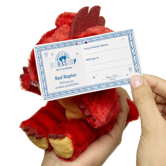 Mini Beans Red Raptor Plush Toy | Build-A-Bear® - US 8353