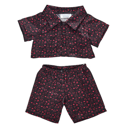 Black Heart Satin Pajamas for Stuffed Animals | Build-A-Bear® - US 8996