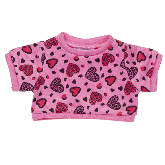Leopard Print Heart Sweater | Build-A-Bear - US 8415