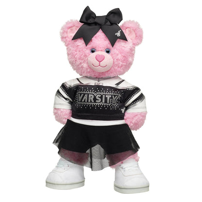Pink Cuddles Teddy Bear All-Star Black Cheer Uniform Set | Build-A-Bear® - US 9139